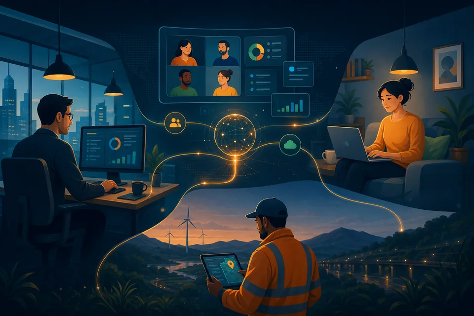 Illustration of Hybrid Work Support in Kino Live